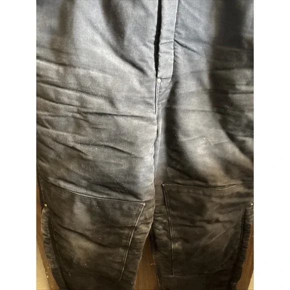 1998 Carhartt R03BLK Duck‎ Bib Overalls 42x30 Black Union Made USA Quilt Lined - Picture 7 of 16